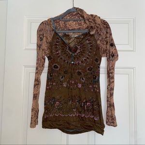 Abstract henley hoodie